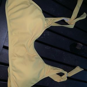 Yellow tie bikini top